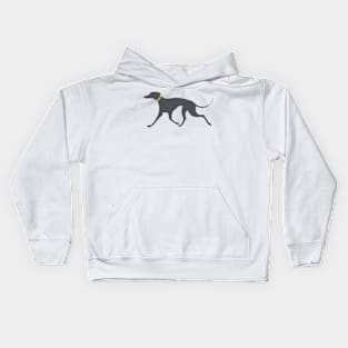 Trotting greyhound dog v1 Kids Hoodie